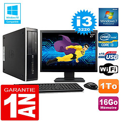 PC HP Compaq 8300 SFF Core I3-3220 Ram 16Go Disque 1 To Wifi W7 Ecran 27" · Occasion 