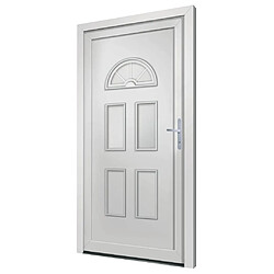 Avis vidaXL Porte d'entrée Blanc 88x200 cm PVC