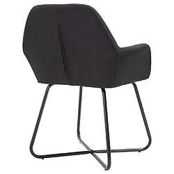 Decoshop26 Lot de 2 chaises de salle à manger cuisine design moderne tissu noir CDS020863 pas cher