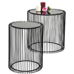 Karedesign Tables d'appoint rondes Wire noires set de 2 Kare Design