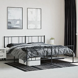 Acheter Maison Chic Lit adulte - Cadre de lit métal avec tête de lit/pied de lit,Structure du lit Contemporain pour chambre noir 193x203 cm -MN77464