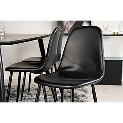 Venture Home Chaise en acier et polyuréthane noir Polar (Lot de 2).