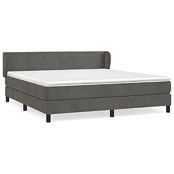 Maison Chic Lit adulte- Lit + matelas,Sommier à lattes de lit et matelas Gris foncé 180x200cm Velours -GKD63424