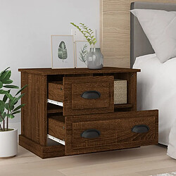 Avis Maison Chic Table de chevet Table de Nuit Meuble de Rangement chêne marron 60x39x45 cm