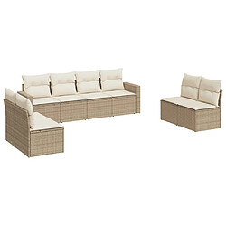 Maison Chic Salon de jardin avec coussins 8 pcs | Ensemble de Table et chaises | Mobilier d'Extérieur beige résine tressée -GKD25521