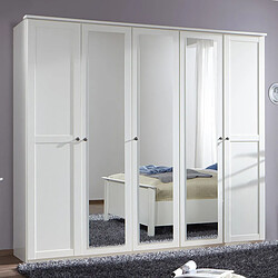 Pegane Armoire de rangement, coloris blanc - Dim : 225 X 210 X 58 cm