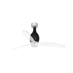 faro Plafonnier ventilateur Mini Acier,diffuseur Verre 48,4 Cm