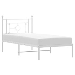 Maison Chic Cadre/structure de lit métal et tête de lit pour adulte - Lit Moderne Chambre blanc 90x190 cm -MN77462