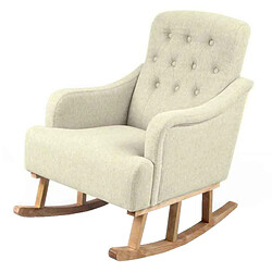 Webmarketpoint Fauteuil à bascule crème meuble chic cm 62 x 65 x 85 h