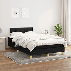 Maison Chic Structures de lit + matelas,Lit à sommier tapissier avec matelas Noir 120x200 cm Tissu -MN63896