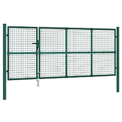 vidaXL Portal de jardin maille vert 350x175 cm acier galvanisé