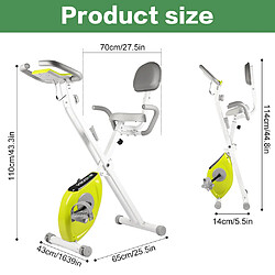 BIGZZIA Vélo d'appartement Pliable - Niveaux de résistance réglables - Vélo d'Exercice d'Intérieur Vélo Maison Entraînement Gym Cardio Vert et Blanc