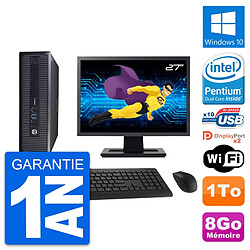 PC HP 600 G1 SFF Ecran 27" Intel G3220 RAM 8Go Disque 1To Windows 10 Wifi · Occasion 