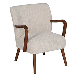 BigBuy Home Fauteuil Beige Naturel Polyester Bois d'hévéa Éponge 56 x 56 x 78 cm 