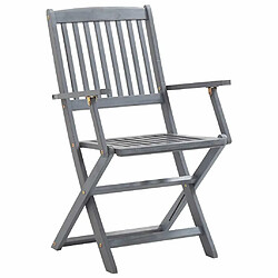 Maison Chic Lot de 6 Chaises pliables d'extérieur| chaises Relax de jardin Bois d'acacia solide -GKD27089