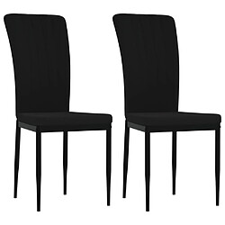 Maison Chic Lot de 2 Chaises à manger,Chaise pour cuisine,Solide Structure Noir Velours -MN76186