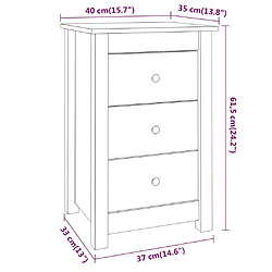 vidaXL Table de chevet 40x35x61,5 cm Bois de pin massif pas cher