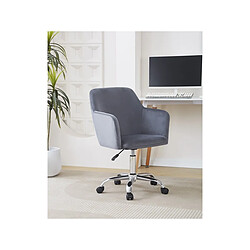 Habitat Et Jardin Chaise de bureau en velours ajustable Ophélie - Gris