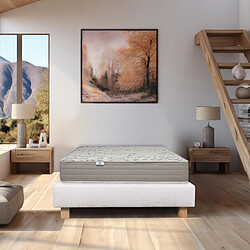 LUXURY LITERIE Ensemble matelas OrganicCoton 160x200 cm + sommier beige ep20cm