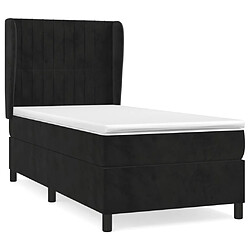 vidaXL Sommier à lattes de lit avec matelas Noir 100x200 cm Velours