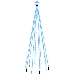 vidaXL Sapin de Noël avec piquet Bleu 310 LED 300 cm