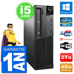 PC Lenovo M91p SFF Intel i5-2400 RAM 4Go Disque Dur 2To Windows 10 Wifi · Occasion 