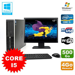 Lot PC HP Elite 8100 SFF Core i5-650 3.2GHz 4Go 500Go Graveur WIFI W7 + Ecran 17 · Occasion 