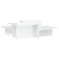 vidaXL Tables basses 2 pcs blanc brillant bois d'ingénierie