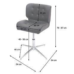 Acheter Mendler Lot de 6 chaises de salle à manger HWC-H42, chaise pivotante, hauteur réglable pivotant ~ tissu/textile gris foncé, pied noir