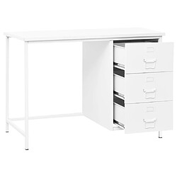 Avis Maison Chic Bureau solide,Table de travail,Bureau d'ordinateur industriel avec tiroirs Blanc 105x52x75 cm Acier -GKD23372