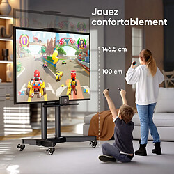 Acheter ONKRON Support TV Roulettes pour 32" - 75" TV & Ecran, Tele Portable Sur Pied Roulette de 50 kg - Meuble TV sur Roulettes VESA 200x200 - 600x400/Ecran sur Pied Mobile Hauteur Réglable TS1571-B Noir