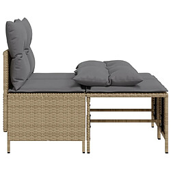 Avis vidaXL Salon de jardin avec coussins 4 pcs beige résine tressée