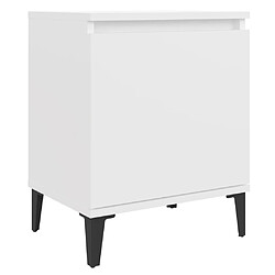 Acheter vidaXL Tables de chevet avec pieds en métal blanc 40x30x50 cm