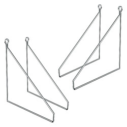 ML DESIGN MODERN LIVING Lot de 6 supports d'étagère murale équerre triangle en métal argent 250x250 mm 