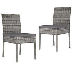 Maison Chic Lot de 2 Chaises de salle à manger de jardin - Fauteuil d'extérieur Résine tressée Gris -MN78472