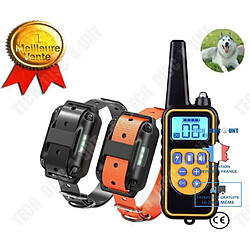 Tech Discount TD® Collier de dressage pour chien Collier d'entraînement à distance 800 mètres Rechargeable 100% Imperméable pour deux chiens 