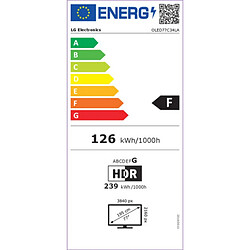 TV intelligente LG OLED65C34LA 4K Ultra HD 65" HDR OLED