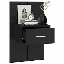 Avis Maison Chic Lot de 2 Tables de chevet,Table de nuit,Table d'appoint pour salon murales Noir -MN32169