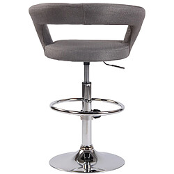 Decoshop26 Lot de 2 tabourets de bar assise moderne en tissu gris pieds et repose-pieds en métal chromé 10_0004221 pas cher