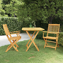 Maison Chic Mobilier à dîner de jardin pliable 3 pcs,Table et chaises d'extérieur Bois d'acacia solide -GKD279023