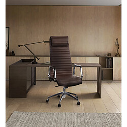 Siège de bureau / Fauteuil de direction ASPERA 20, cuir Nappa marron hjh OFFICE pas cher