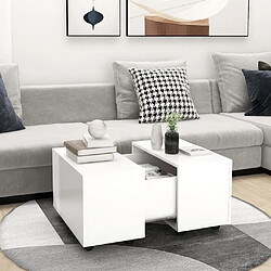 Maison Chic Table basse,Table Console Table d'appoint, Table pour salon Blanc 60x60x38 cm Aggloméré -MN95197