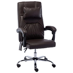 vidaXL Chaise de bureau de massage Marron Similicuir