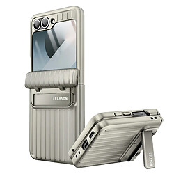 I-Blason Coque pour Samsung Galaxy Z Flip 6 Robuste Béquille Support Vidéo Gris 