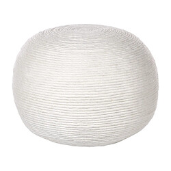 Beliani Pouf tissé en laine blanche d 50 cm TAKHABI