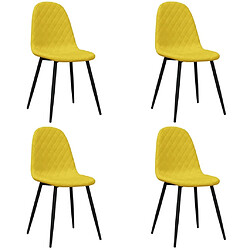 Maison Chic Lot de 4 Chaises à manger | Chaise de salle à manger cuisine Jaune moutarde Velours -GKD60124