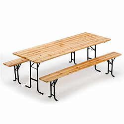 Wood Decor Table de brasserie bancs en bois jardin pliant festival 220x80