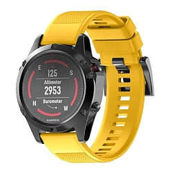 Wewoo Bracelet pour montre connectée Dragonne rapide en silicone amovible Fenix 5 22mm Jaune