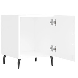 Maison Chic Table de chevet,Table de Nuit,Meuble de Rangement blanc brillant 40x40x50 cm bois d’ingénierie pas cher