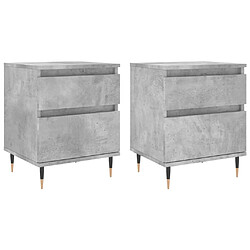 Maison Chic Lot de 2 Tables de chevet,Table de nuit,Table d'appoint pour salon gris béton 40x35x50 cm bois d’ingénierie -MN21510